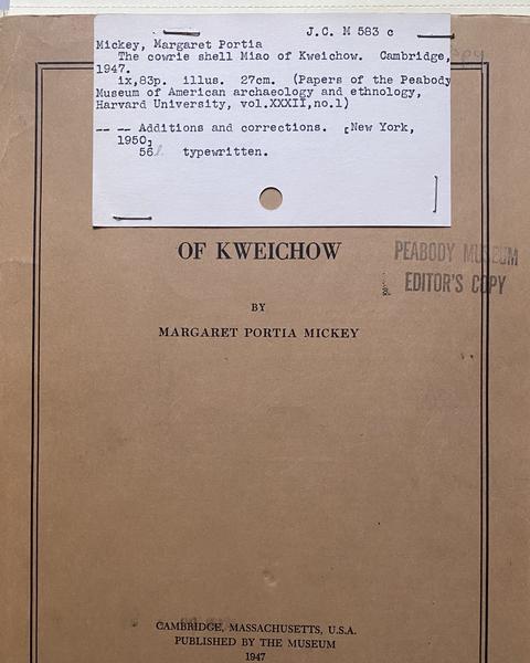 cover of The Cowrie Shell Miao of Kweichow
