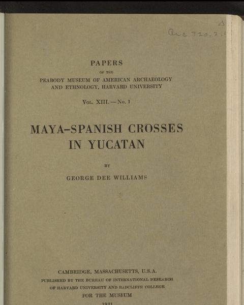 cover of Maya-Spanish Crosses in Yucutan