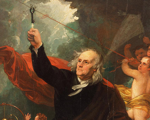 benjamin franklin tests electricity.