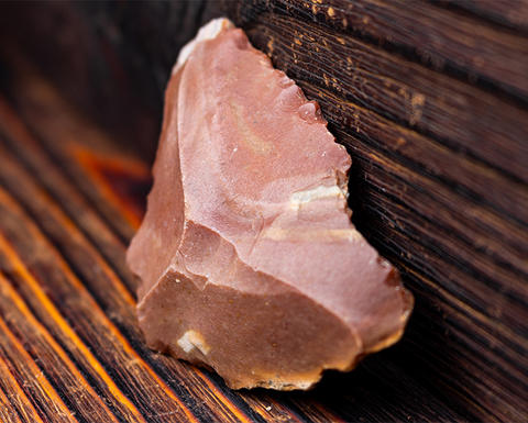 flint-knapped stone.